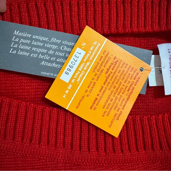 vintage deadstock ARMOR-LUX red wool cardigan made in France SMALL - Picture 8 of 9